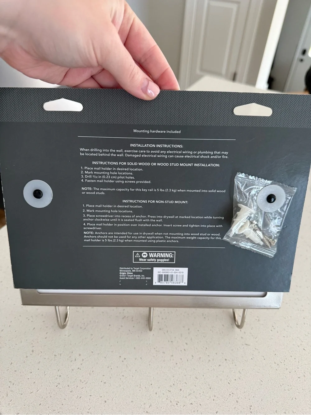 Threshold Mail Holder With Key Hooks